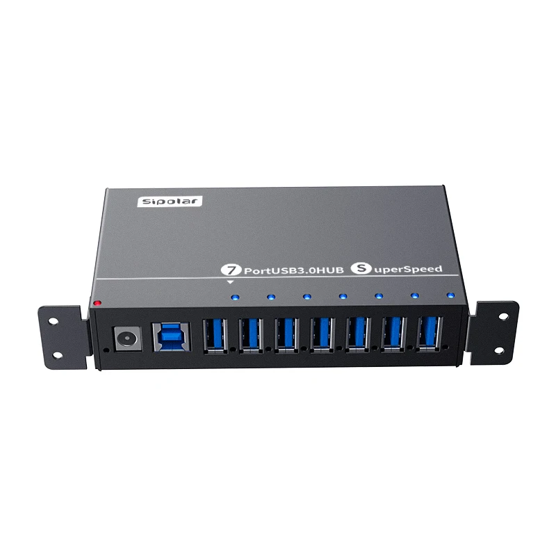 

Sipoar A-173 data syncs and Charging Hub Portable 7 ports USB 3.0 Charger HUB with enternal 12V 3A power adapter