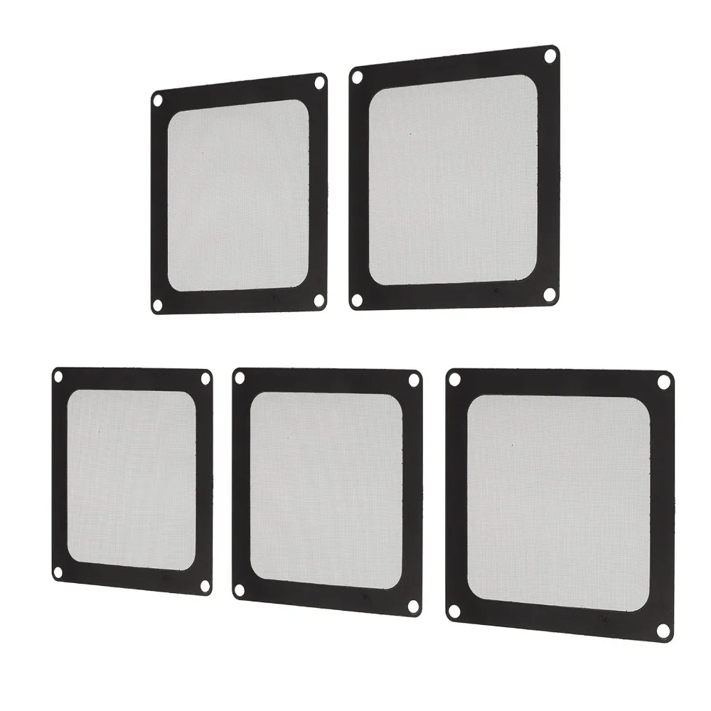 

5 шт. 90x90 мм многоразовые нейлоновые сетчатые фильтры для ПК, ультратонкие, черные, для компьютерных корпусов