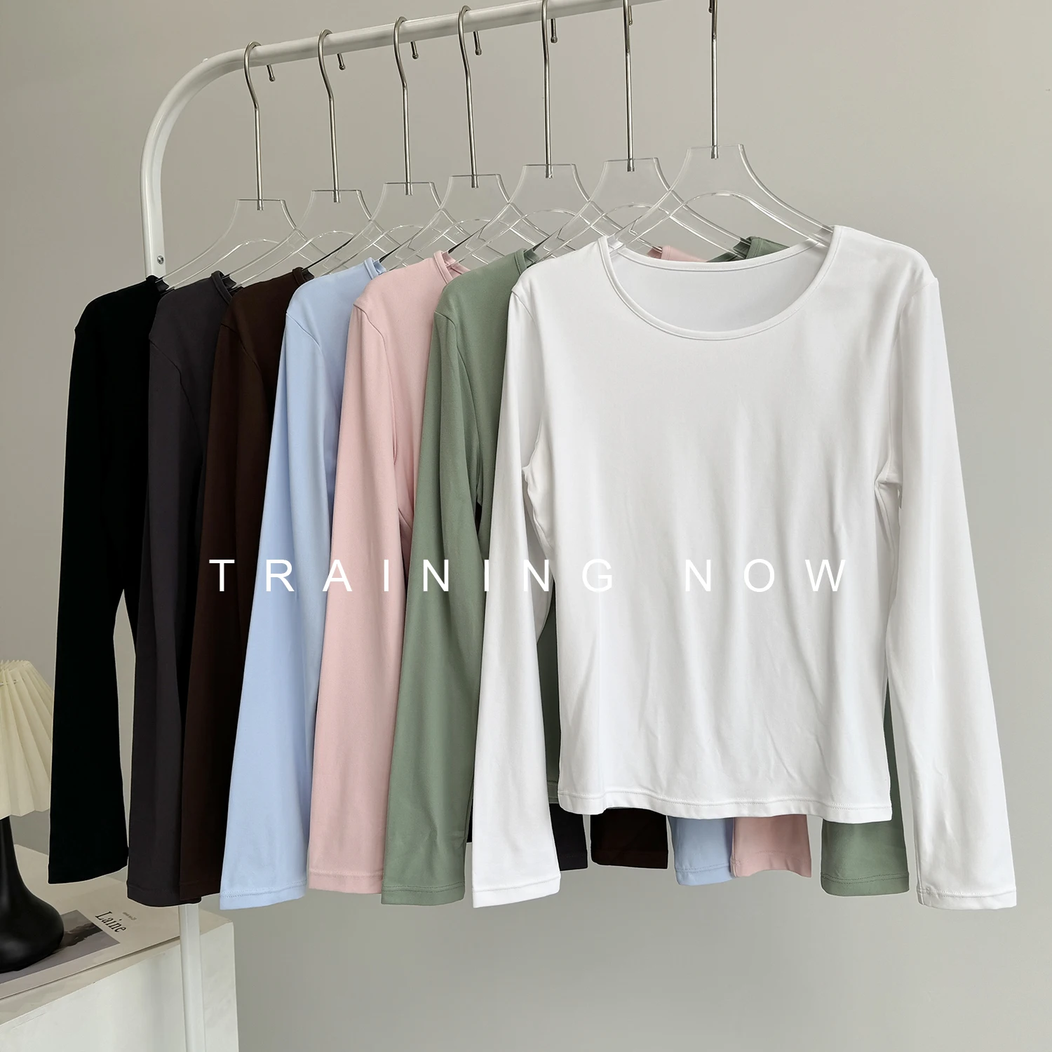 

Костюм для фитнеса с длинными рукавами, женский осенний новый тонкий быстросохнущий спортивный топ с круглым вырезом для бега, костюм для пилатеса и йоги