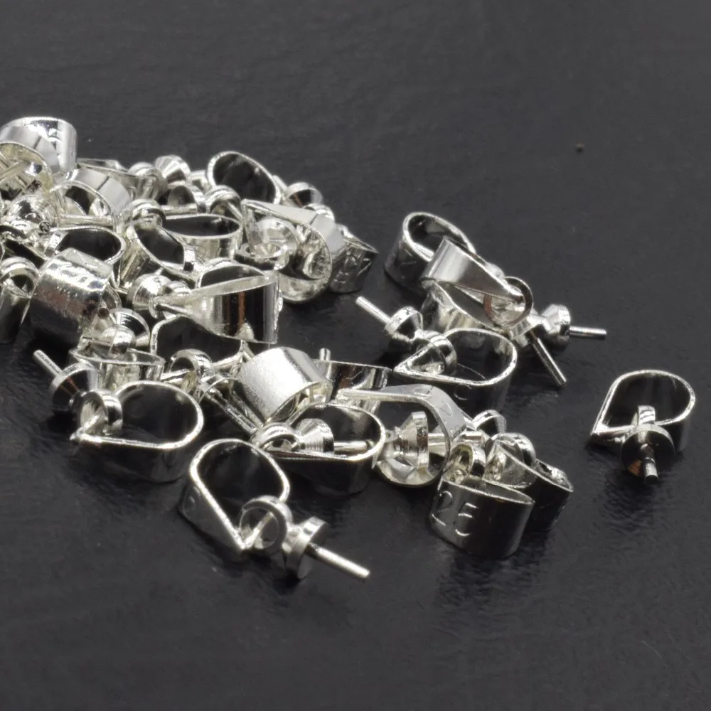 Wholesales Jewelry Making DIY Accessories 925 Silver Color Copper Clip Buckle Hook Pendant Findings & Components 5*12MM