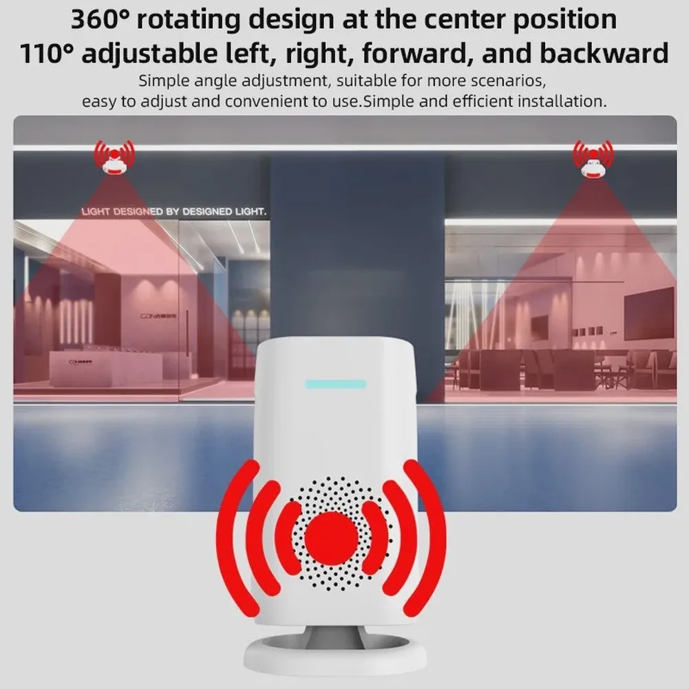 For Busy Households Wireless Motion Doorbell Easy Installation Doorbell Device Wireless Doorbell 360 Degree Rotation