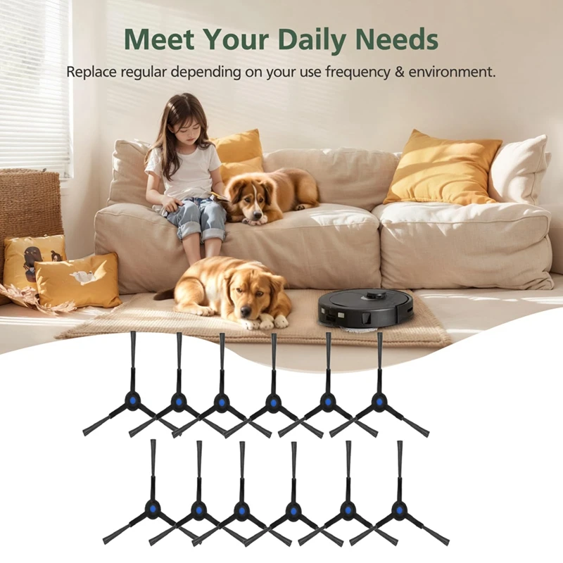BAAG 12 Uds Cepillo Lateral para Ecovacs Deebot X8pro Plus piezas de aspiradora robótica cepillo lateral de repuesto