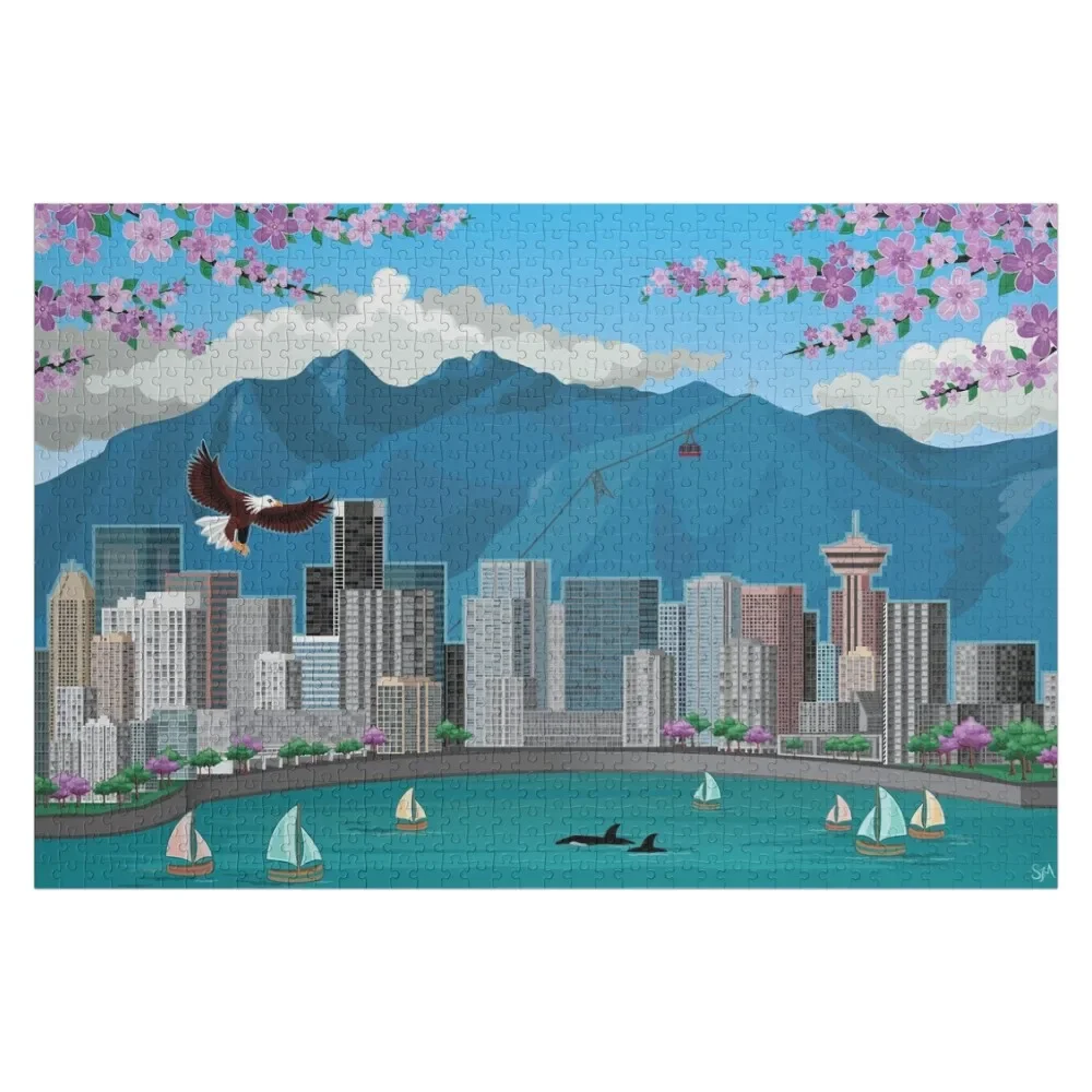 Vancouver Cityscape Jigsaw Puzzle With Photo Custom Jigsaw Customized Gifts For Kids Puzzle