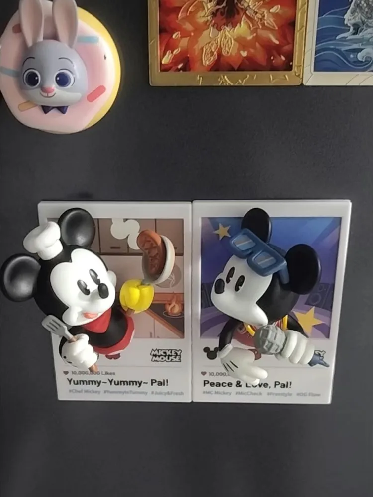 

Disney Genuine Mickey Mouse Cartoon Figurine Blind Box Magnetic Refrigerator Sticker Action Figure Trendy Toy Gift for Girls