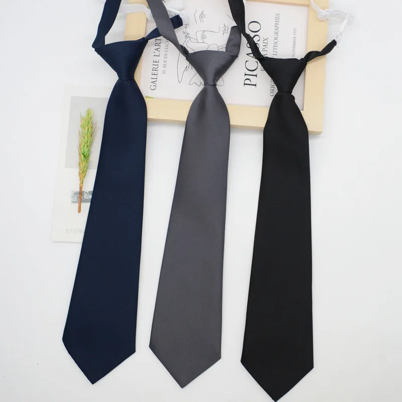 Corbata JK, estilo universitario japonés, uniforme escolar negro, gris oscuro, azul marino, sin nudos