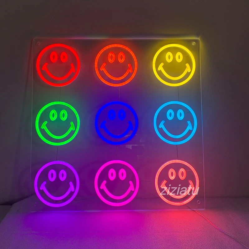 Led Smile Neon Sign Smile Wall Decor Neon Sign Funny Face Neon Sign for Wall Bedroom Decor