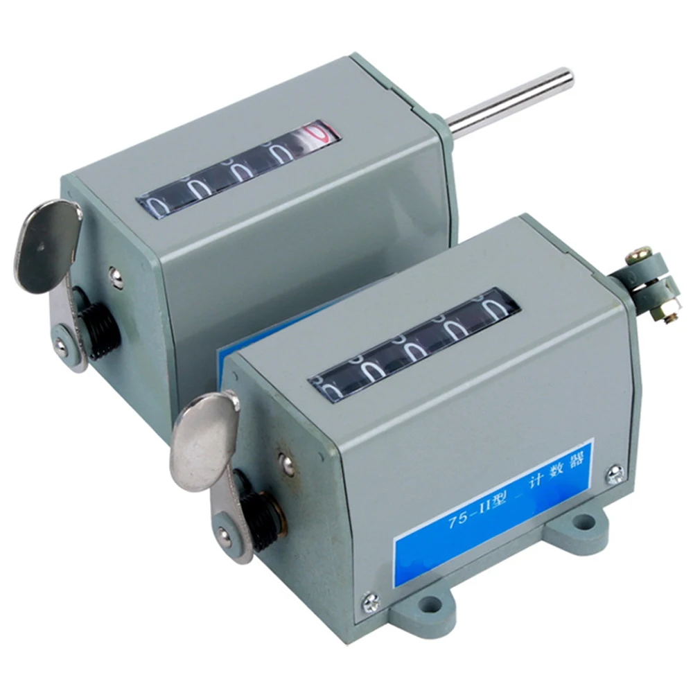 75-I 75-II 5 Digits Counter Machine Tool Machinery Rotating Speed Meter Totalizing Pull Counter Resettable Manual Pull Counter