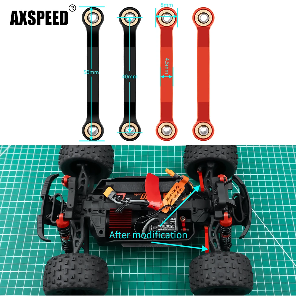 AXSPEED 2PCS Metall Chassis Zugstangen Feste Link Linkage Spurstange für 1/18 RC Crawler Auto GRANITE GROM Typhon Grom Upgrade Teile