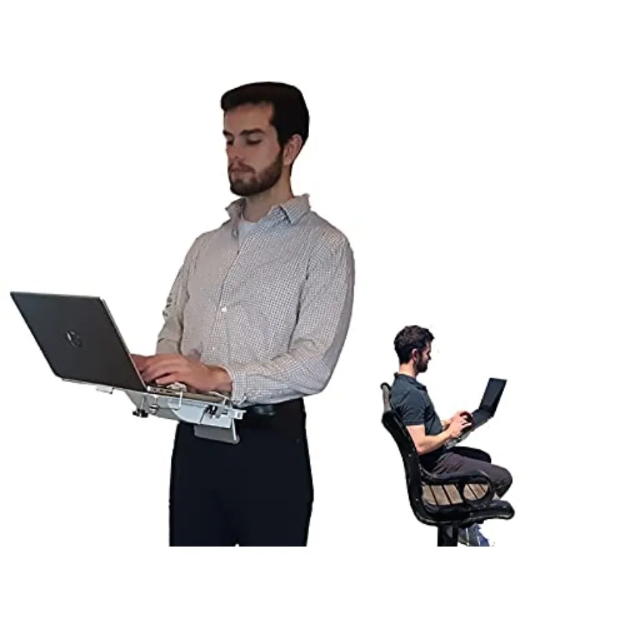 

Портативный стол XTOP Advanced для ноутбуков: мобильный стол для работы стоя, серебристый