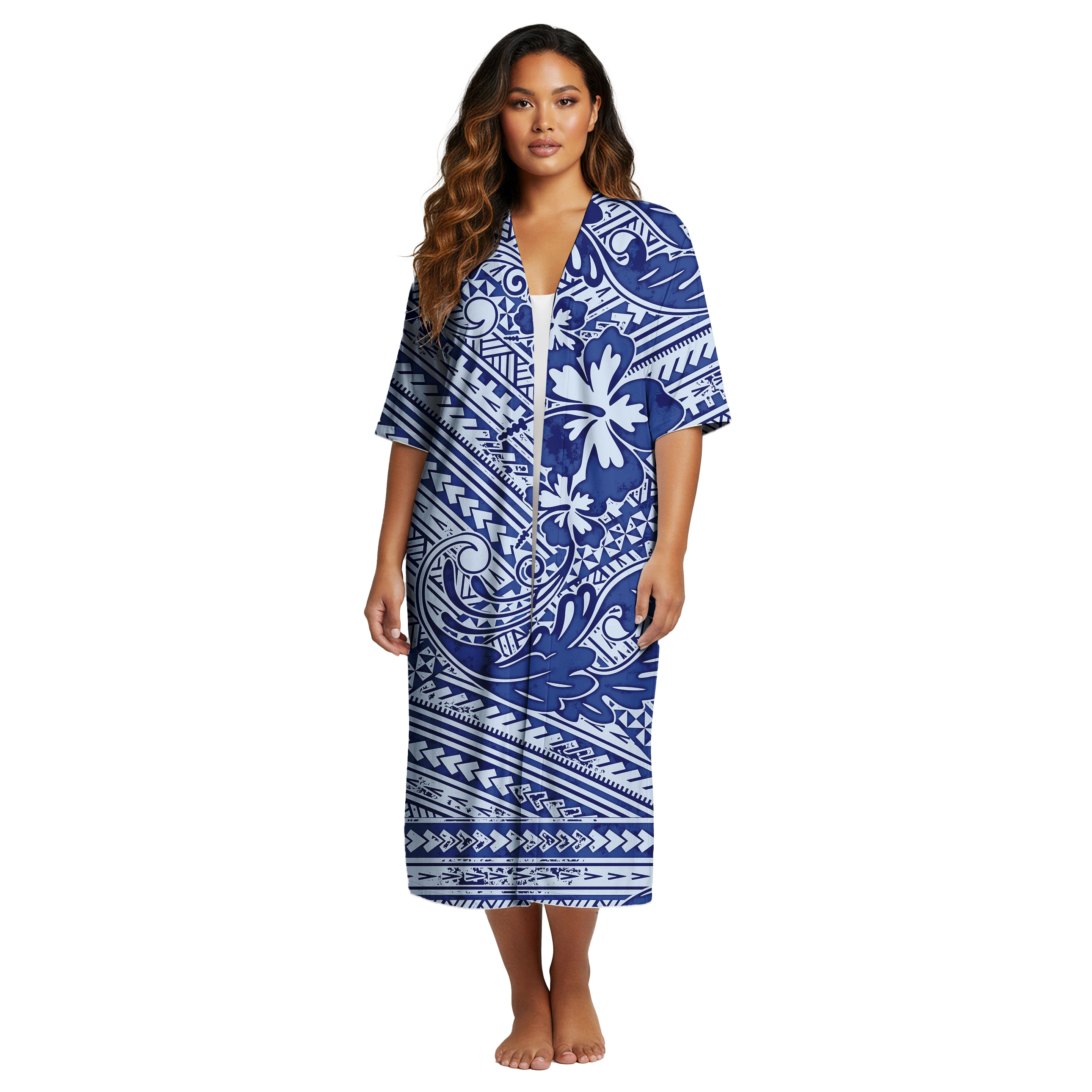 Fabryczna Cena Damska Odzież na Zamówienie Hawajski Swobodny Kardigan Peleryna Samoński Styl Etniczny Polinezyjski Damski Oversize Kimono Kardigan