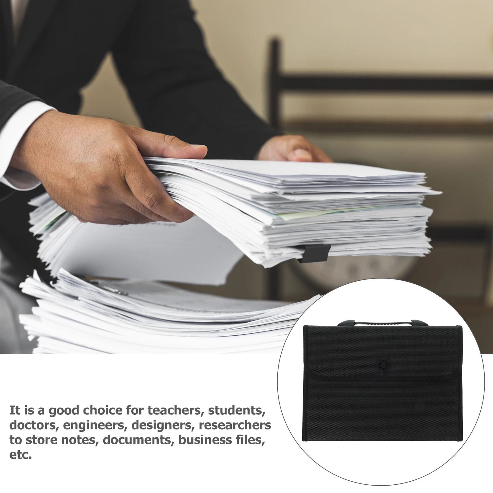 1 Set File Folder Multi-Layer Expanding Document Organizer Folder Office Paper Storage Receipt Holder Portable File Organizer