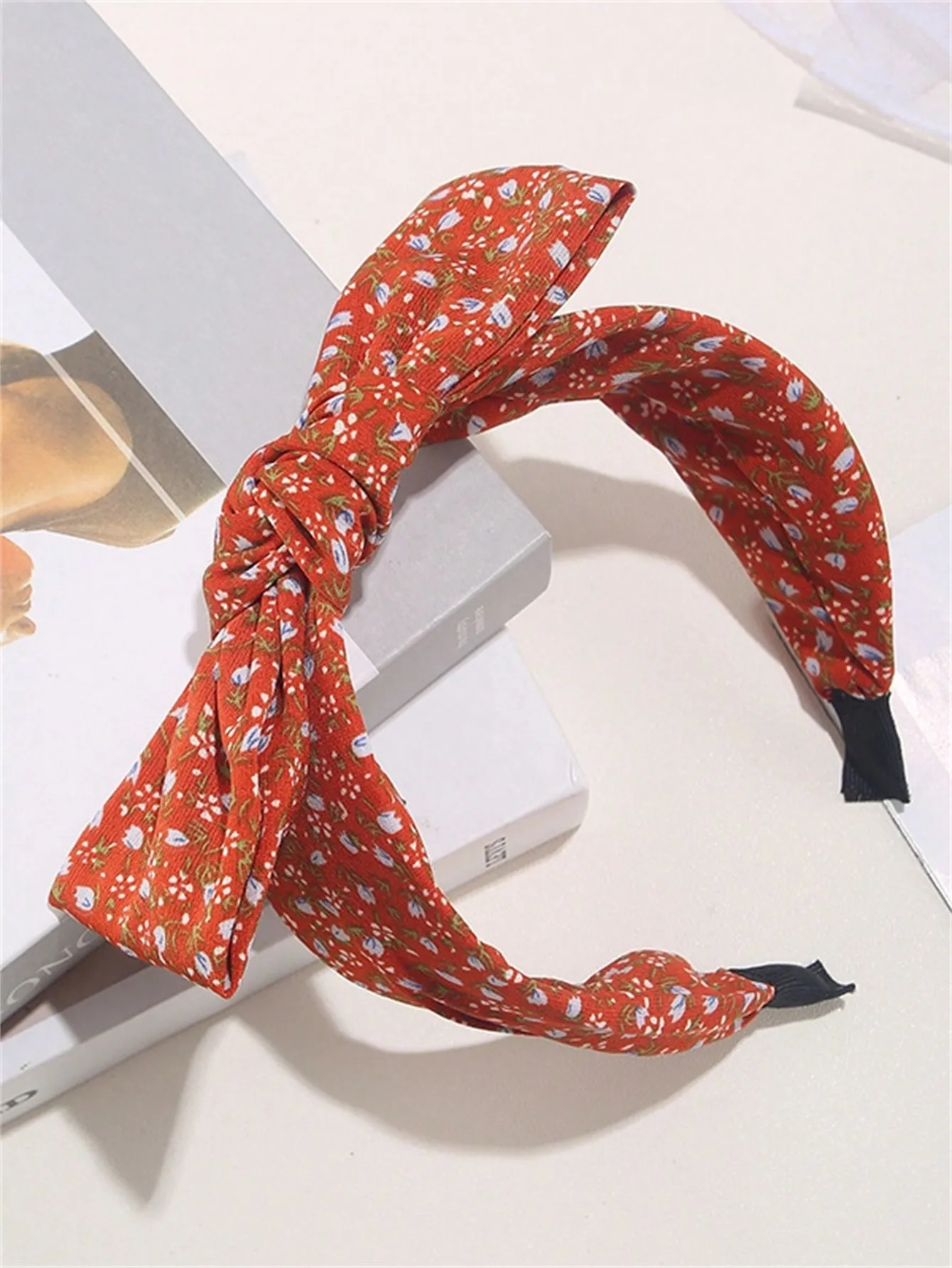 1 new vintage pastoral print headband cute ins Fabric Headband Sweet little floral bow Headband Headband Hair headband