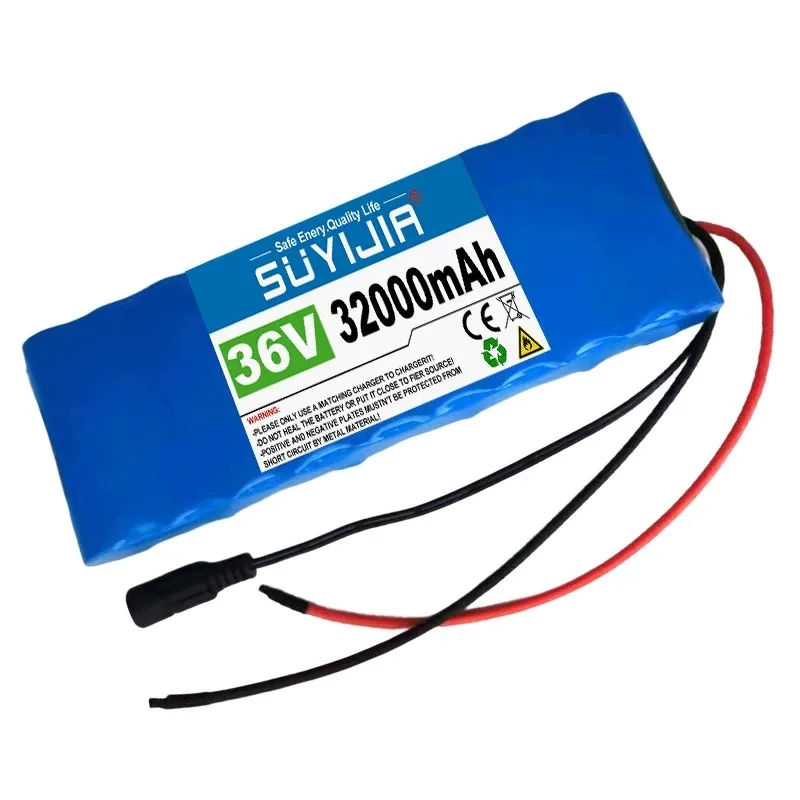 36V Backup Battery 10S1P 32000mAh 18650  Rechargeable  Lithium Ion Battery Pack Ebike Electric Car Bicycle Scooter with BMS