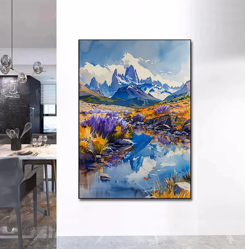 الألوان المائية الأمازون الغابات المطيرة البرازيل تشيلي مدينة السفر الملصقات والمطبوعات قماش الطباعة جدار صورة فنية لديكور غرفة المعيشة #4