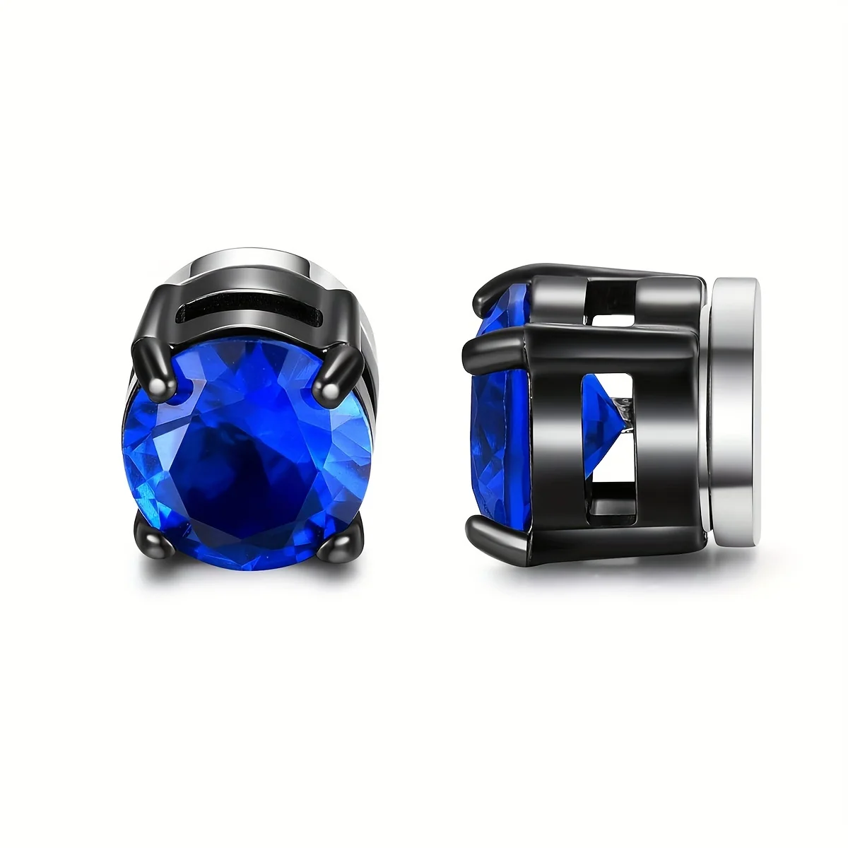 4 Pairs 6MM Cubic Zirconia Magnetic Stud Earrings For Men, Stainless Steel Magnetic Clip On Earrings, Non Piercing Earrings