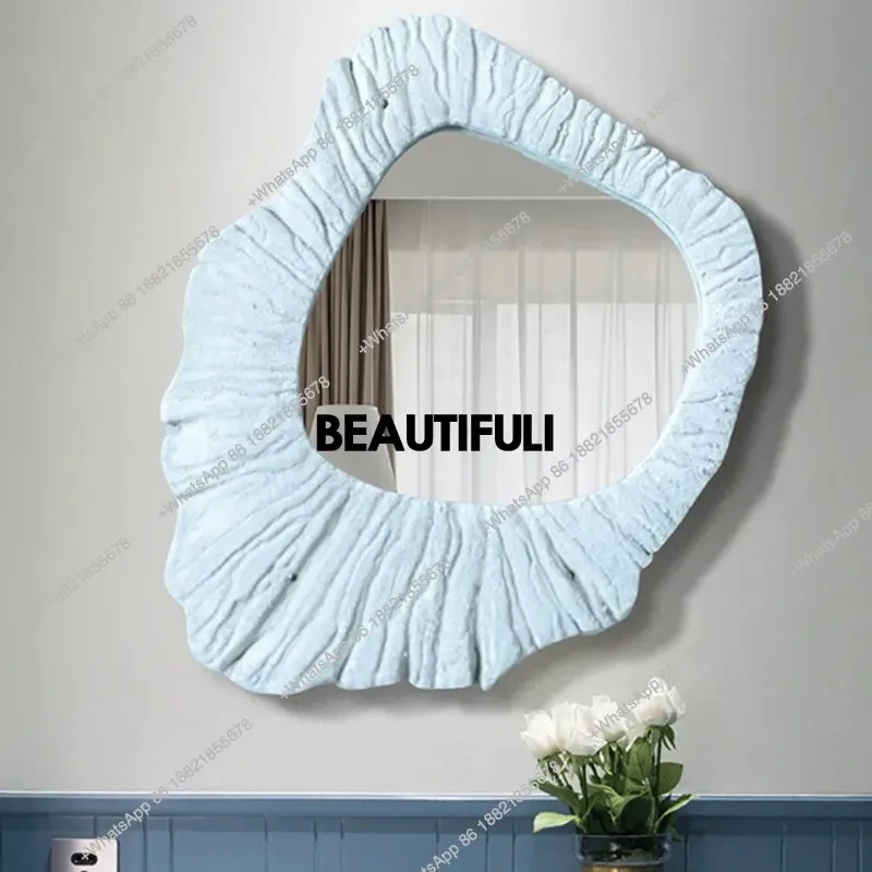 European fireplace mirror light luxury living room decorative mirror art wall hanging bathroom dressing mirror