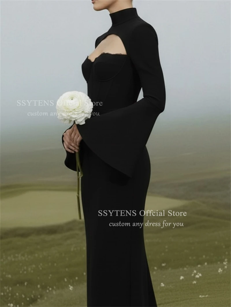 SSYTENS Elegante Frauen Abendkleider Einfache Schwarz Meerjungfrau Party Kleid Sexy Backless Prom Kleider Angepasst Vestidos De Fiesta