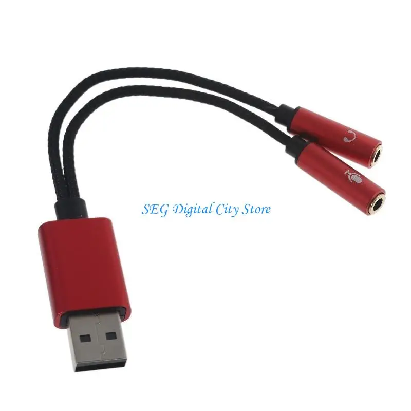 

U75B USB Sound Card 3.5mm Aux Adapter Male to 2 Female Stereo Adapter