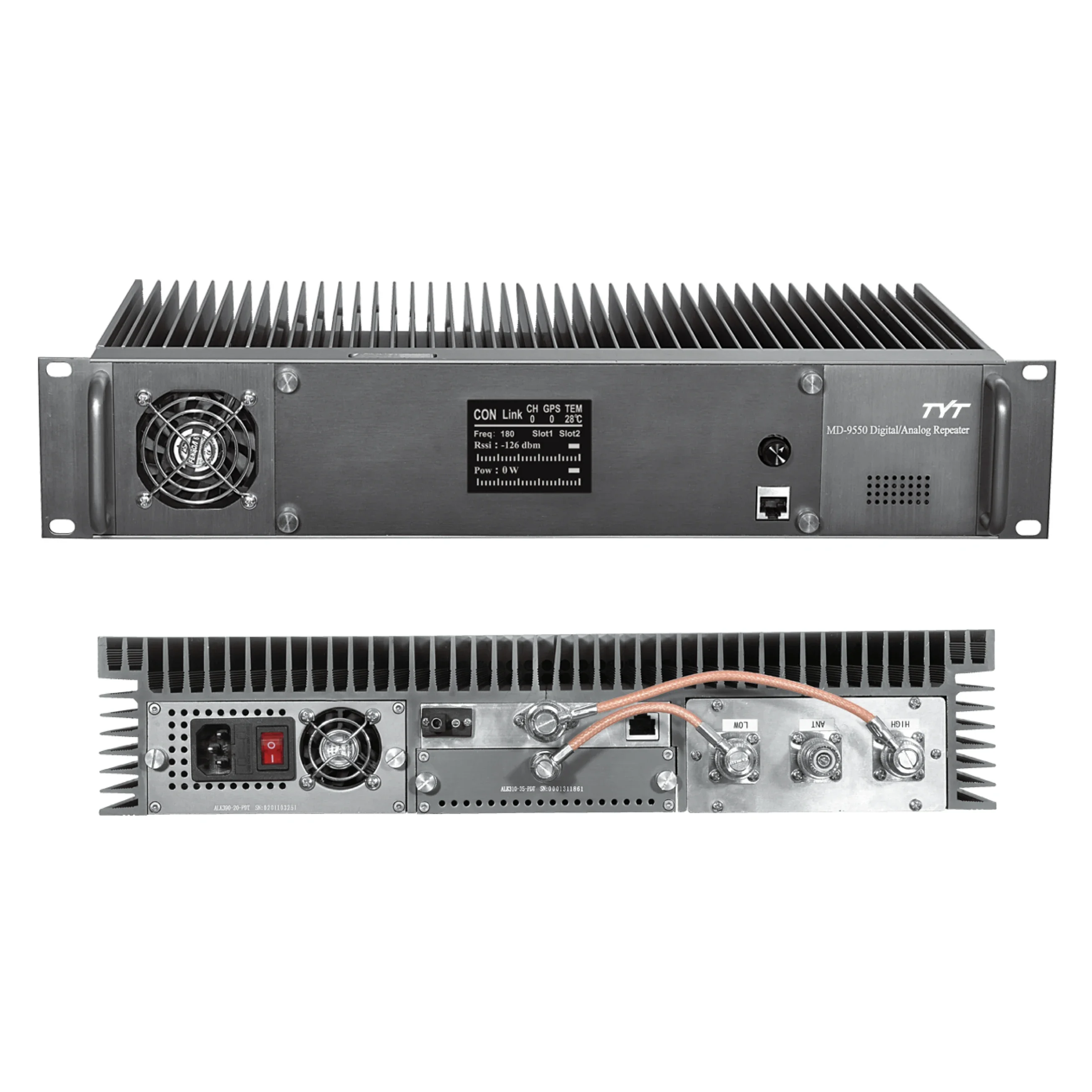 

TYT MD-9550 with IP Network DMR 100KM Repeater 55W UHF Digital/Analog Mode TDMA Support IP Connect for walkie talkie