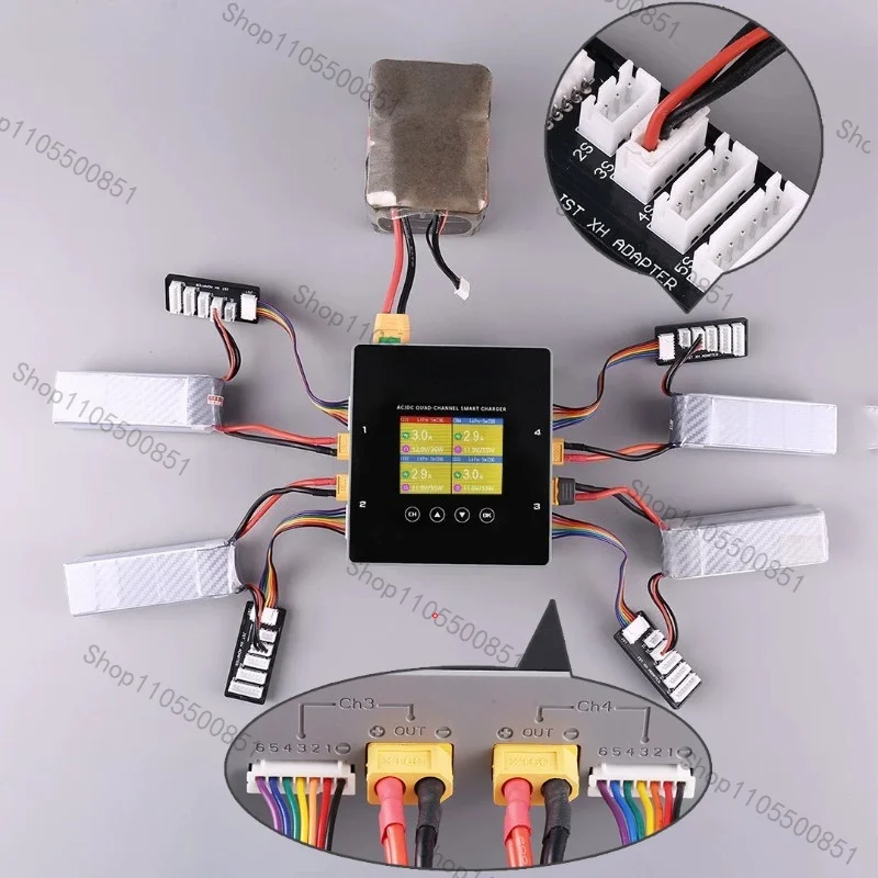Dual Mode 4 Channel Intelligent Balance Charger with Power Supply 1000W High Power for Lithium Battery