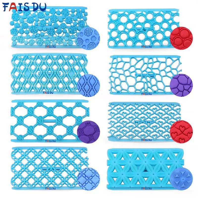 FAIS DU Cake Tools Fondant Stamp Mold Hollow Reusable Diy Cutout Embosser Flower Biscuit Cookie Cutters Kitchen Accessories