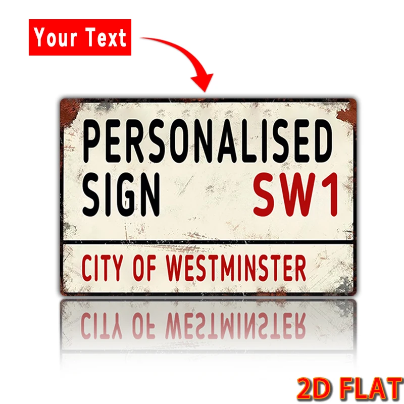 1 PC ส่วนบุคคล Street แผนที่ป้ายผนังประตูอุปกรณ์ตกแต่ง,Retro VINTAGE ป้าย 8x12 นิ้ว