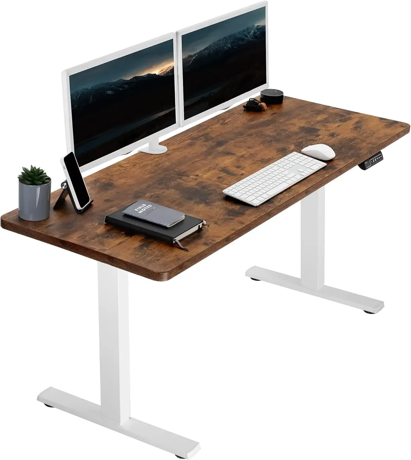 

Electric 60 x 24 inch Rustic Standing Desk Workstation, Memory Controller Height Adjustment, 1B Series, DESK-KIT-1W6N