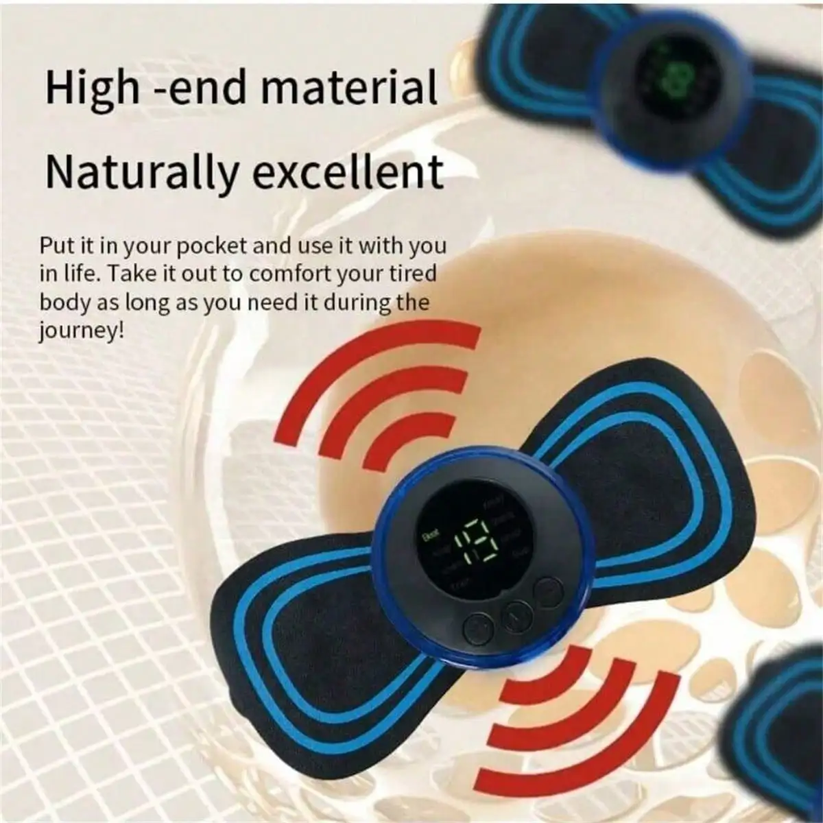 Nekmassager LCD-scherm EMS Elektrische cervicale massagepatch Laagfrequente puls Spierstimulatie Pad voor ontspanning