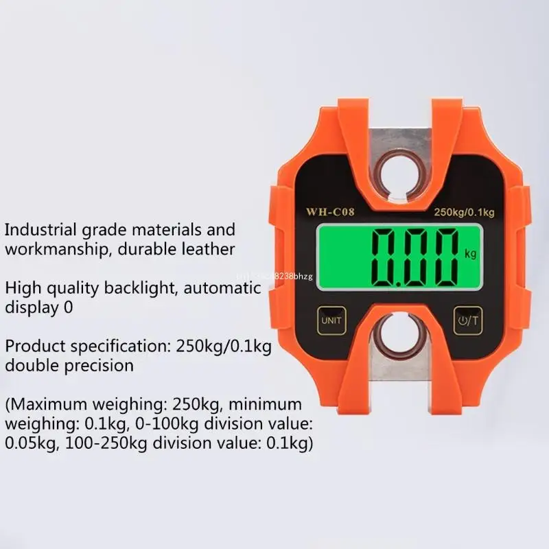 Mini Electronic Scale 250kg LCD Display LED Backlight Buzzer kg-lb Catty One-Key Change for Garage Farm Hunting Fishing Dropship