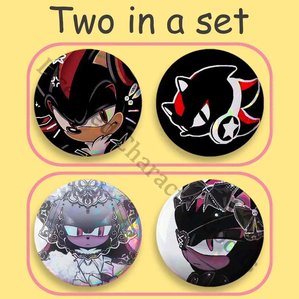 S-Sha-dowS 2-piece set Badges Anime Merchandise Cosplay Nijigen Otaku Culture Large 75 58 44 32 25 mm Mini