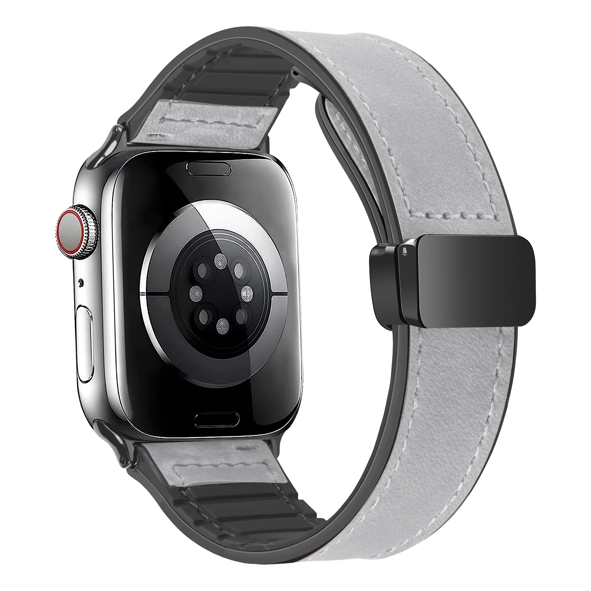 Lederarmband für Apple Watch 11 10 Ultra 9 Band 46mm 49mm 42mm 44mm 45mm 40/41mm Armband Herren Silikon iWatch Series 9 8 7 SE 6
