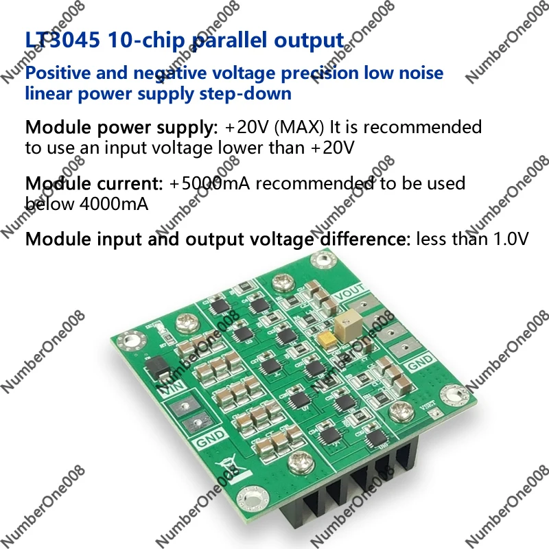 LT3045 10 Parallel Low Noise Linear Power Module, 4 Layer PCB Positive Voltage Regulator Board for Noise Sensitive Devices