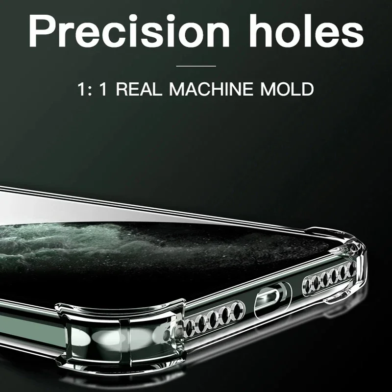 حافظة هاتف شفافة لهاتف آيفون 11 12 13 14 15 16 Pro Max Mini 16E 7 8 Plus Xr Xs SE 2020 2022 غطاء شفاف ناعم من السيليكون