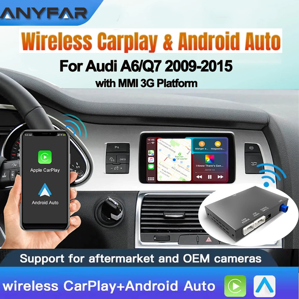 CarPlay Video Interface speziell für AUDI A6 Q7 2009–2015, 6,5"/7" Bildschirm mit MMI 3G Plattform.