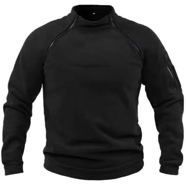 Männer Military Mock Neck Fleece Taktische Winter Herbst Wandern Camping Trekking Jacken Outdoor Sport Kapuze Cargo Mantel Plus Sizez – Detail 4