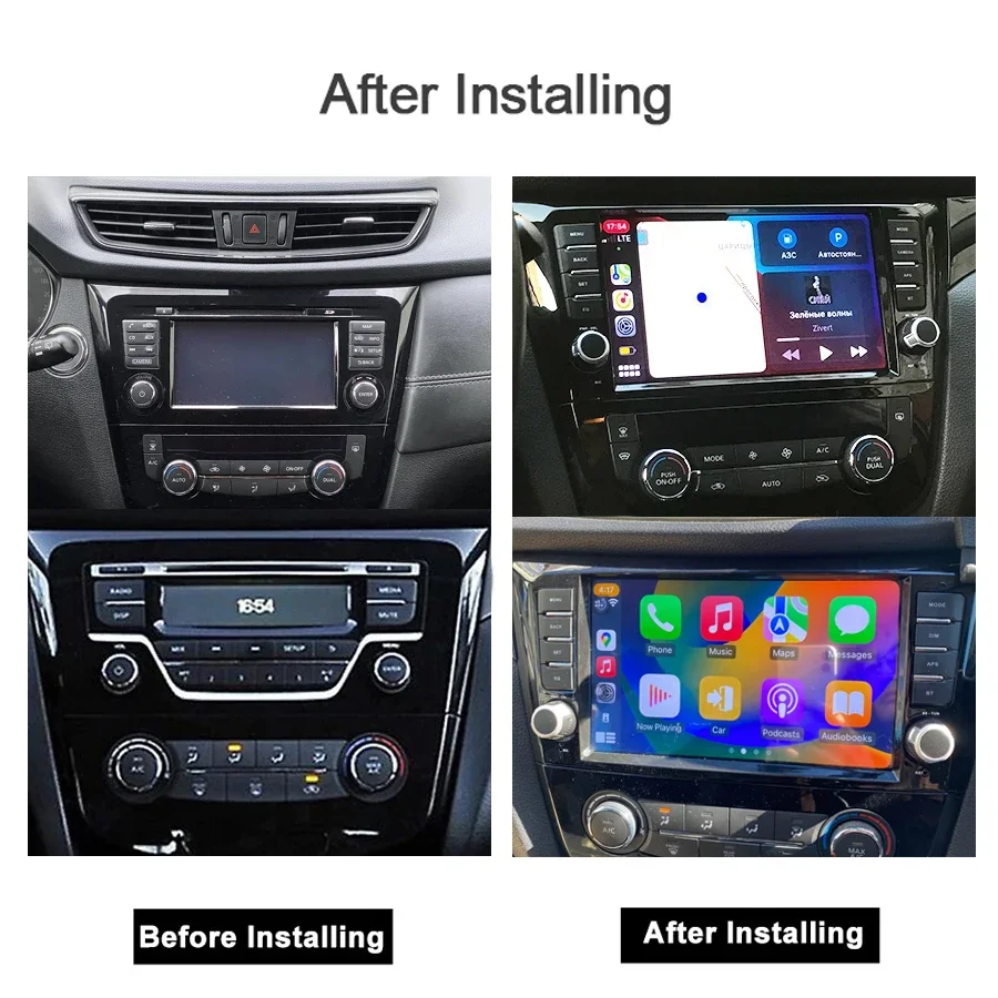 Carplay DSP 2 Din Android 13 Car DVD Player For Nissan X-Trail J11 Qashqai 2014-2020 Navigation GPS Radio Stereo Wifi 8G+256G