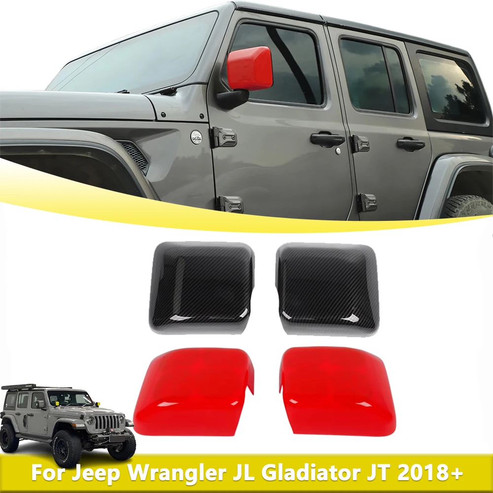 

Side Rearview Mirror Shell Decoration Cover Trim for Jeep Wrangler JL Gladiator JT 2018-2024 Car Styling Exterior Accessories