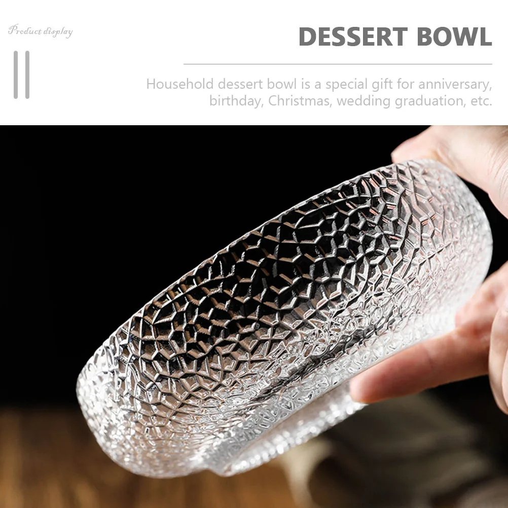 

Glass Fruit Salad Bowl 430Ml Elegant Transparent Storage Dish for Noodles Rice Desserts Housewarming Gifts Home Decor