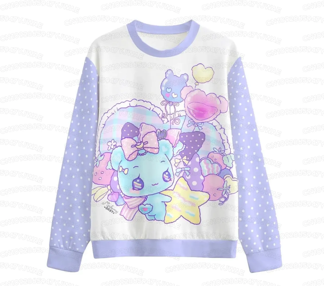 Hurt Bear Damen-Sweatshirt Niedlicher Kawaii Regenbogen-Bär Fairy Kei Menhera Yami Kawaii Harajuku Pastel Goth Langarm-T-Shirt Top – Detail 4