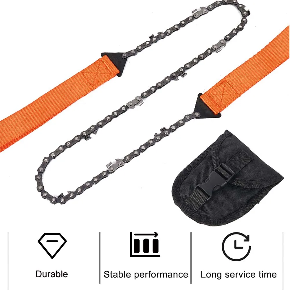 

1Set Camping Wire Saw Portable Survival Chainsaw Manganese Steel Reusable Saw for Outdoor Adventure Emergency Tool