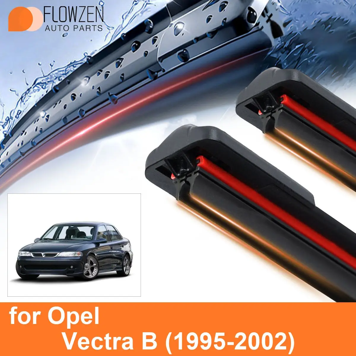 Car Windshield Wiper Blades for Opel Vectra B Double Rubber Frameless Bracketless WipersSoft Accessories1998 1999 2000 2001 2002