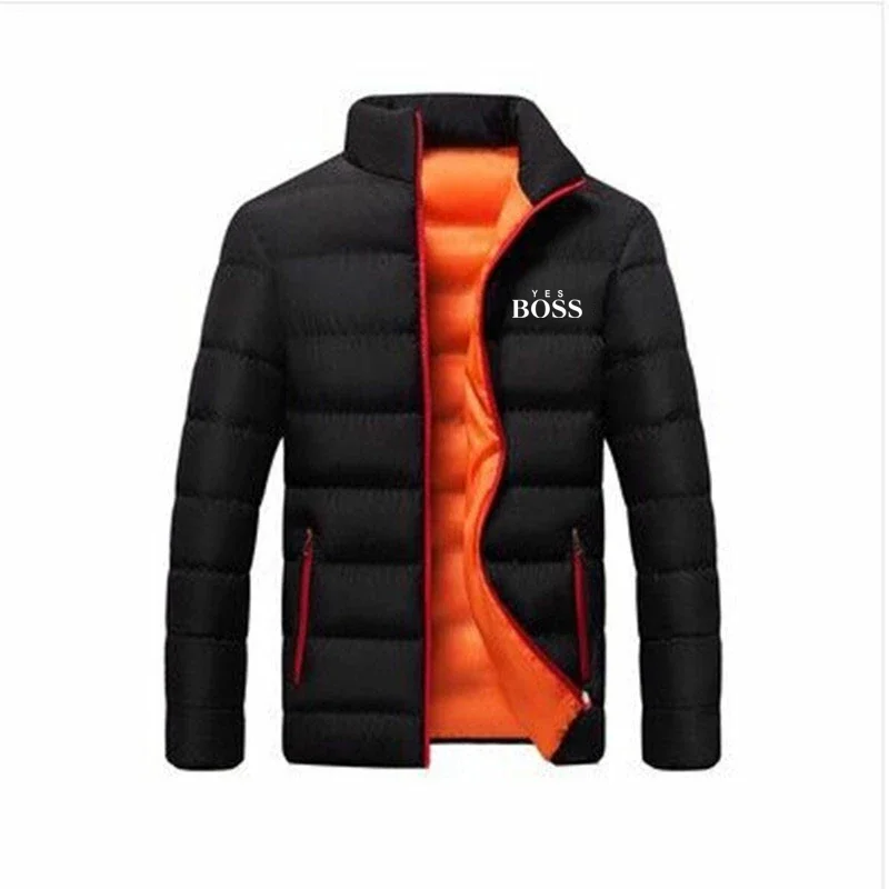 Dicke Männer Neue Warme Parka Jacken Winter Casual männer Outwear Mäntel Solide Stehkragen Männlichen Windschutz Baumwolle Gepolsterte Unten jacke