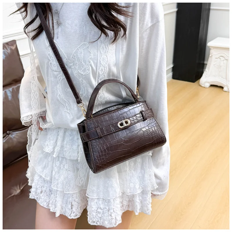 

Designer Inspired 2025 Shoulder Bag, Women's Unique Crocodile Crossbody, Elegant Lock Sling, Vintage
