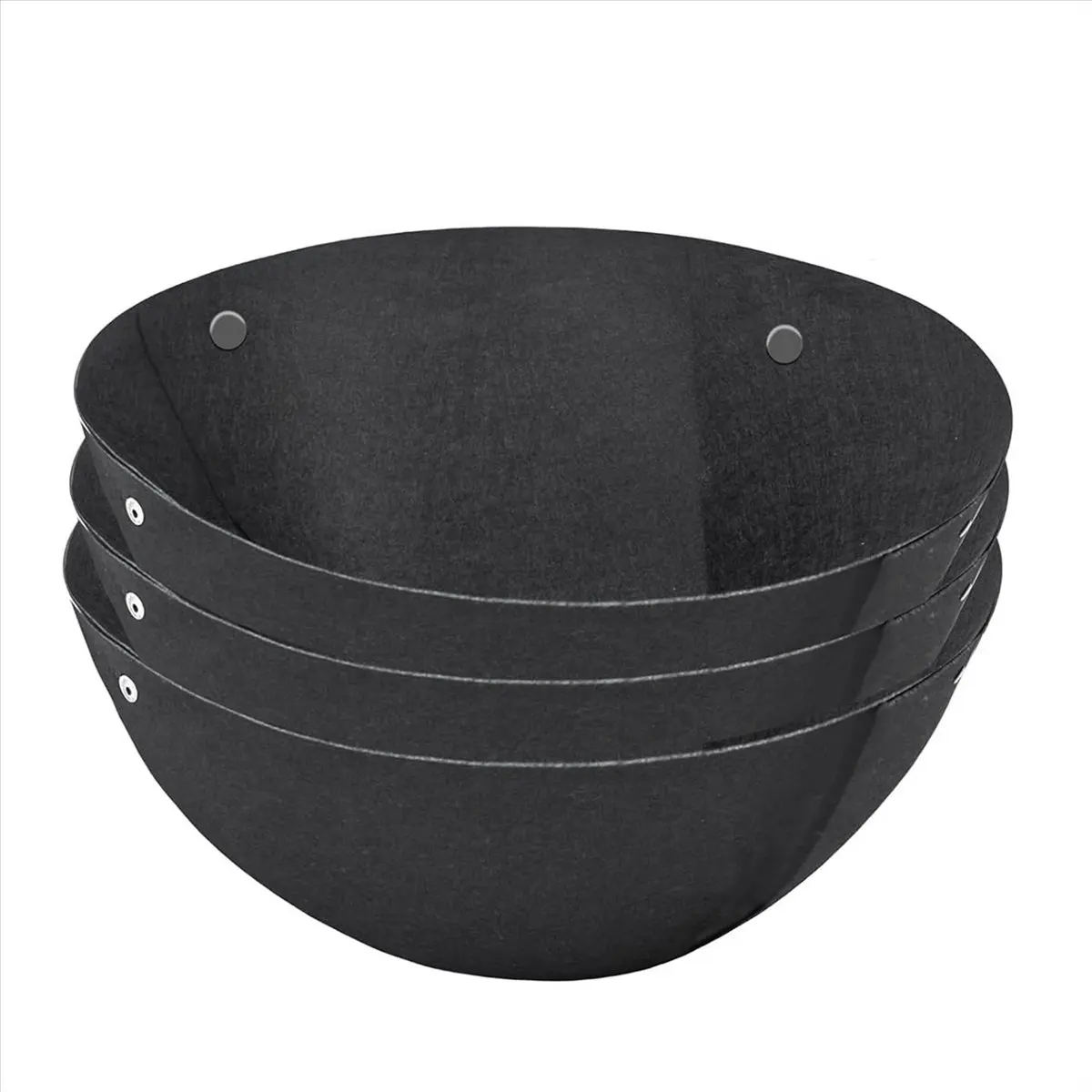 LUCK 3PCS Hanging Flower Basket Liners Fabric Hanging Plant Liners Round Planter Liners Non-Woven Black Felt Liners 14Inch