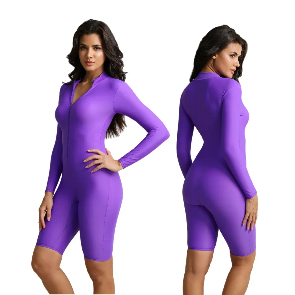 여성용 피트니스 숏 점프수트 긴팔 트레이닝 오버올 원피스 요가 스포츠 슈트 짐 레깅스 세트