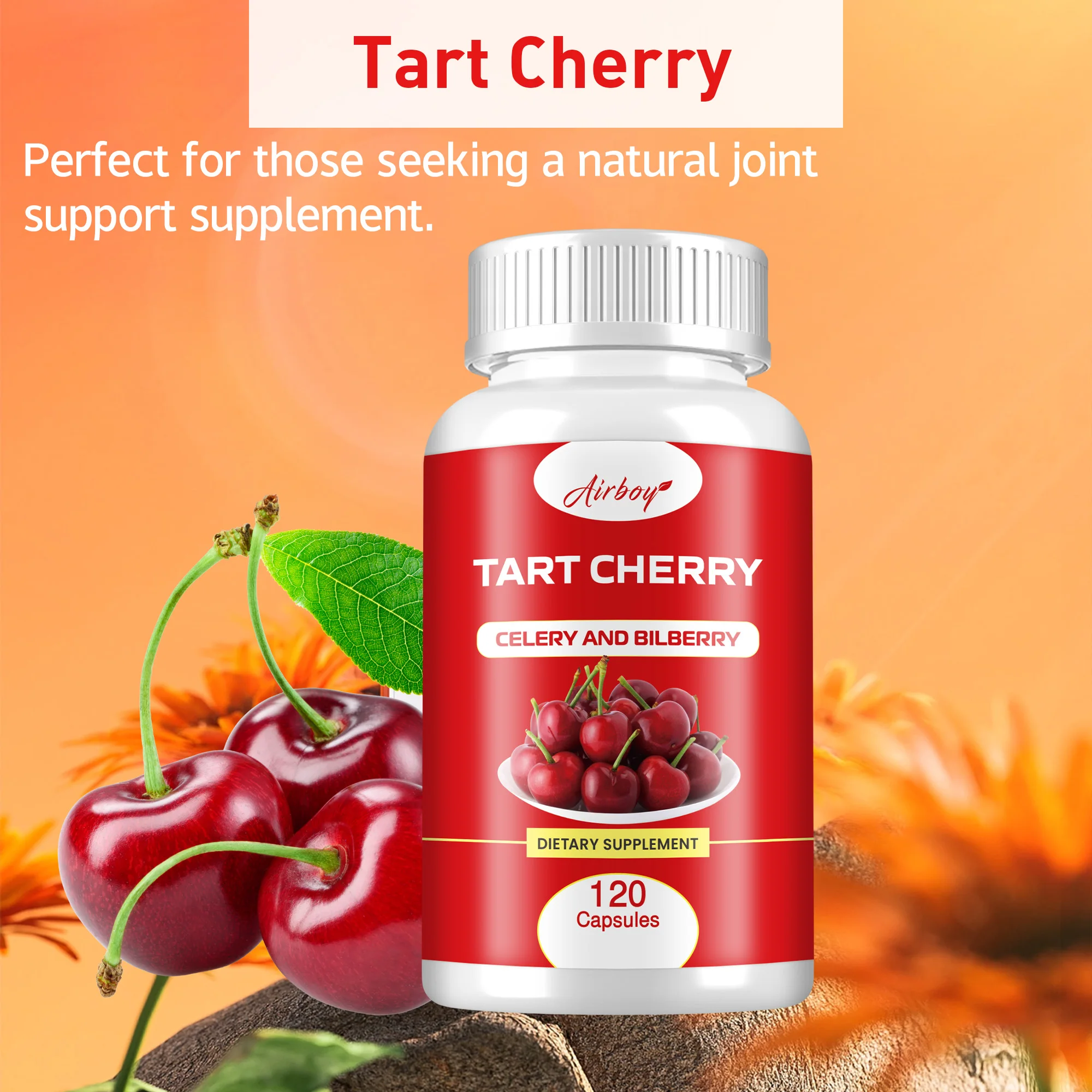 

Tart Cherry Capsules - Uric Acid Cleansing, Helps with Uric Acid Balance, Improves Sleep Quality, Maintain Joint & Muscle Health