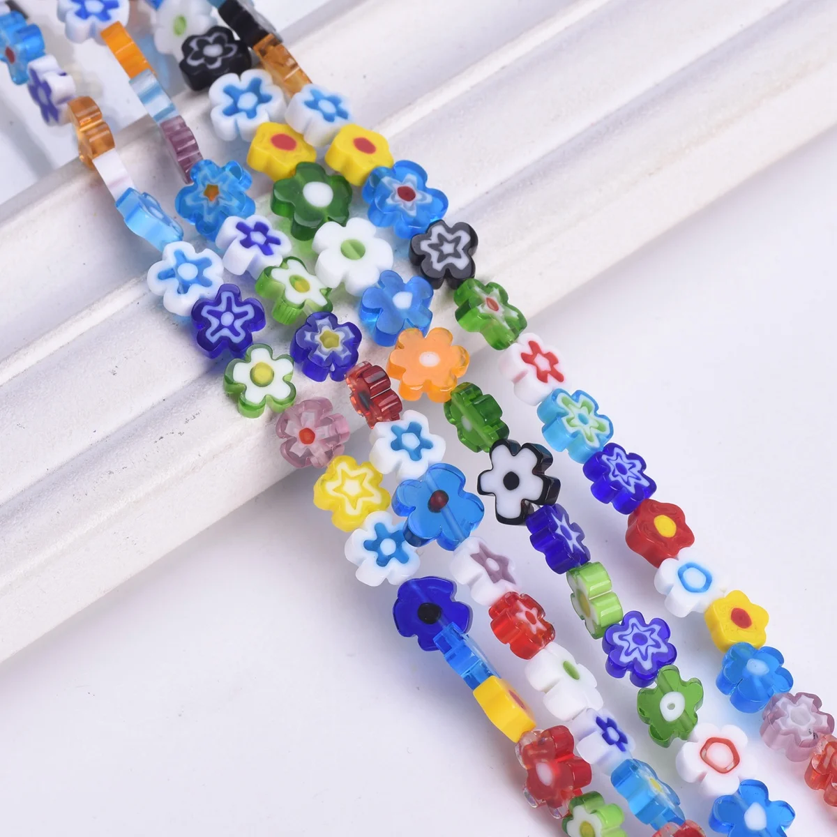 Mixed Flower Shape 4mm~9mm Millefiori Glass Loose Crafts Beads lot for DIY Jewelry Making Findings