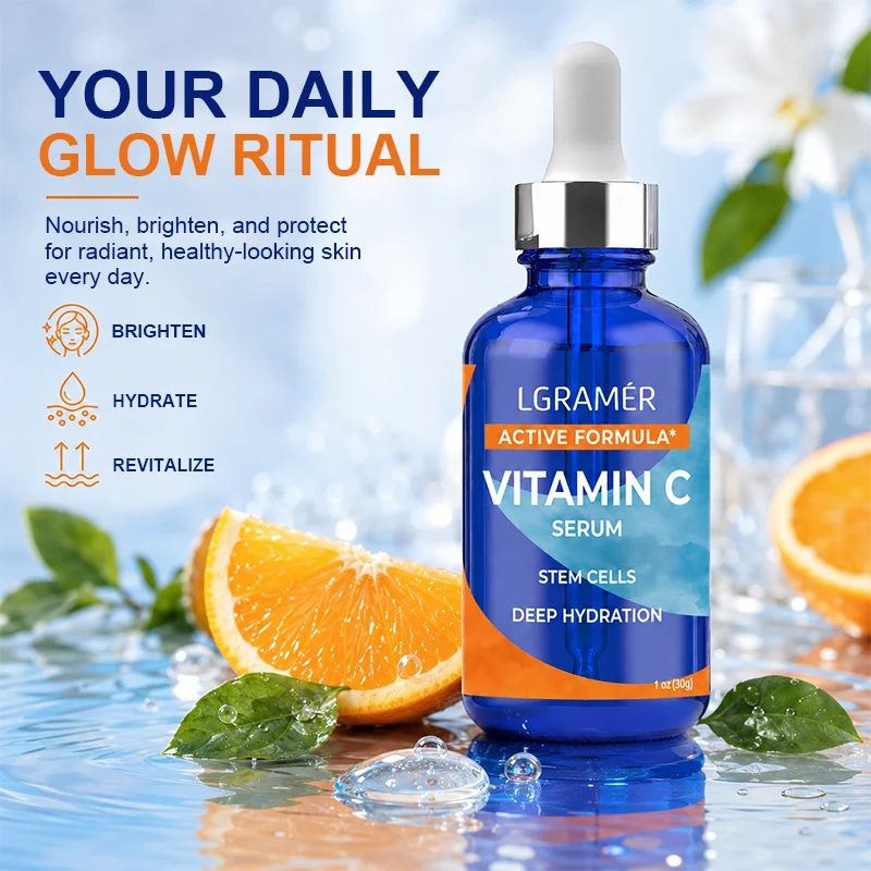 Vitamin C Serum Active Formula Stem Cells Facial Essence Hydration Antioxidant Brighten Dull Skin Firming Smoothing Anti Aging