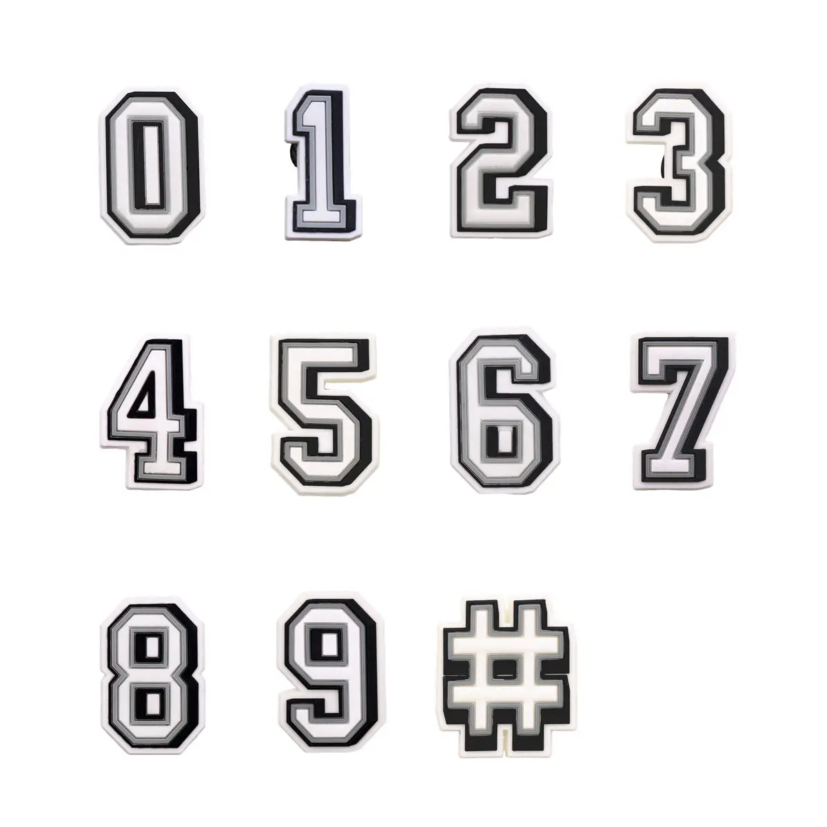 1 Pcs Original Digit Shoe Charms Accessories Numbers 0 To 9 PVC Durable Sandals Upper Buckle Badge Clog Pin Decorations