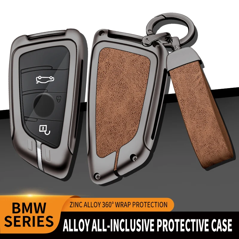 BMW Car Metal Key Case Cover Shell for BMW X1 X3 X5 X6 X7 1 3 5 6 7 Series G20 G30 G11 F15 F16 G01 G02 F48 key chain Fob